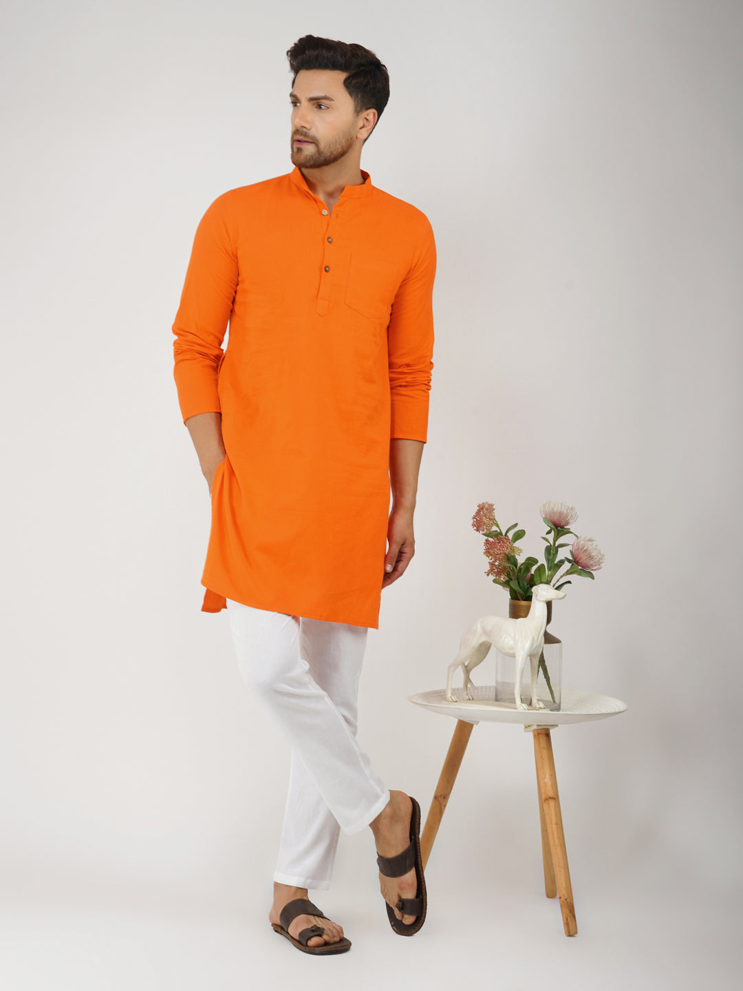 Cotton Blend Pant Style White Pyjama