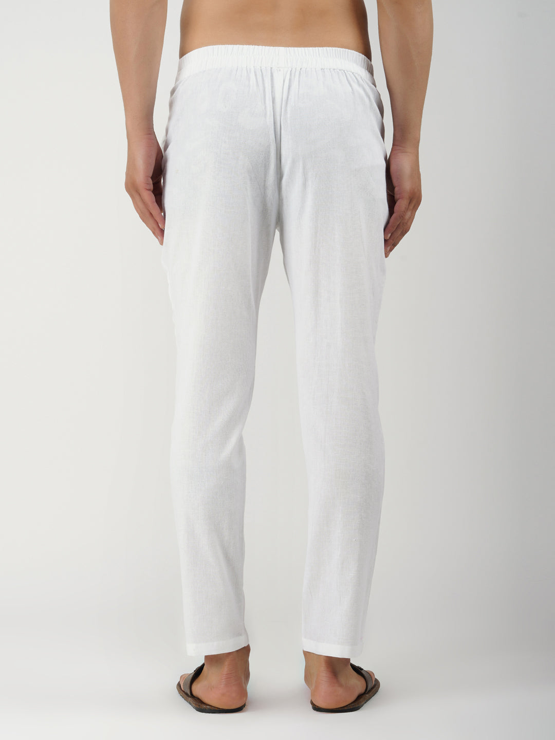 Cotton Blend Pant Style White Pyjama