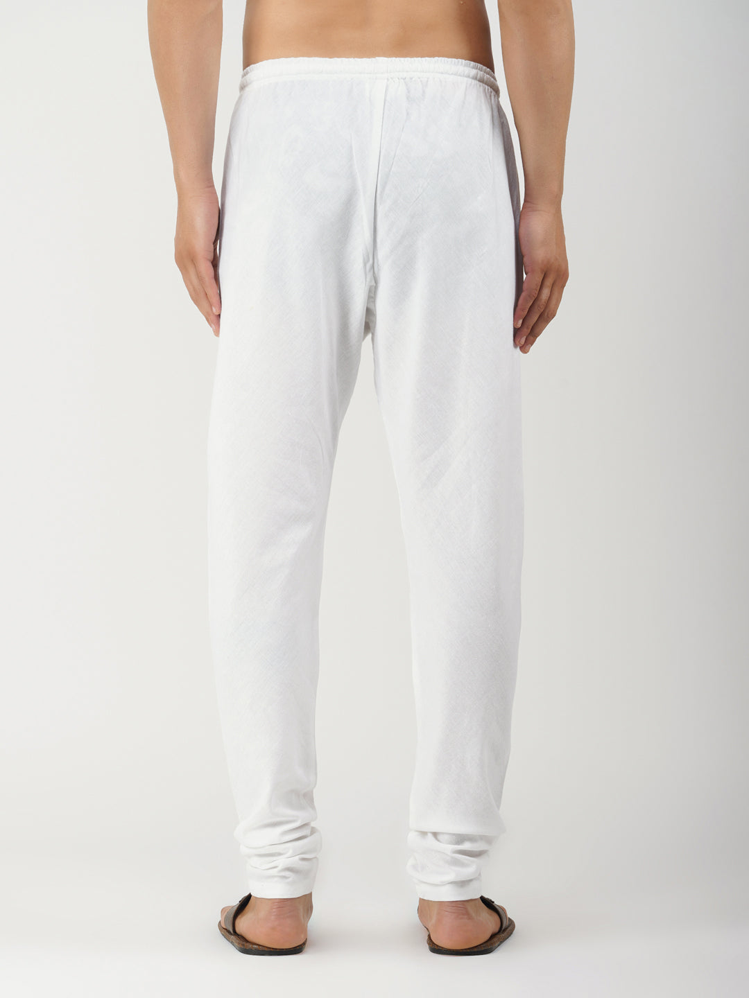 Cotton Blend White Churidar Pyjama