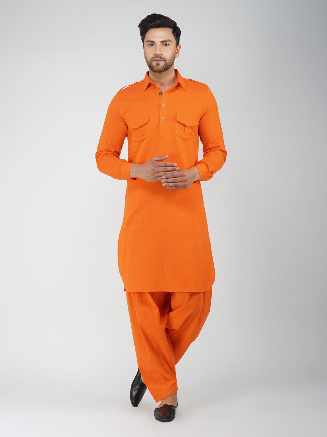 Pathani Bhgwa Kurta Pyjama Set