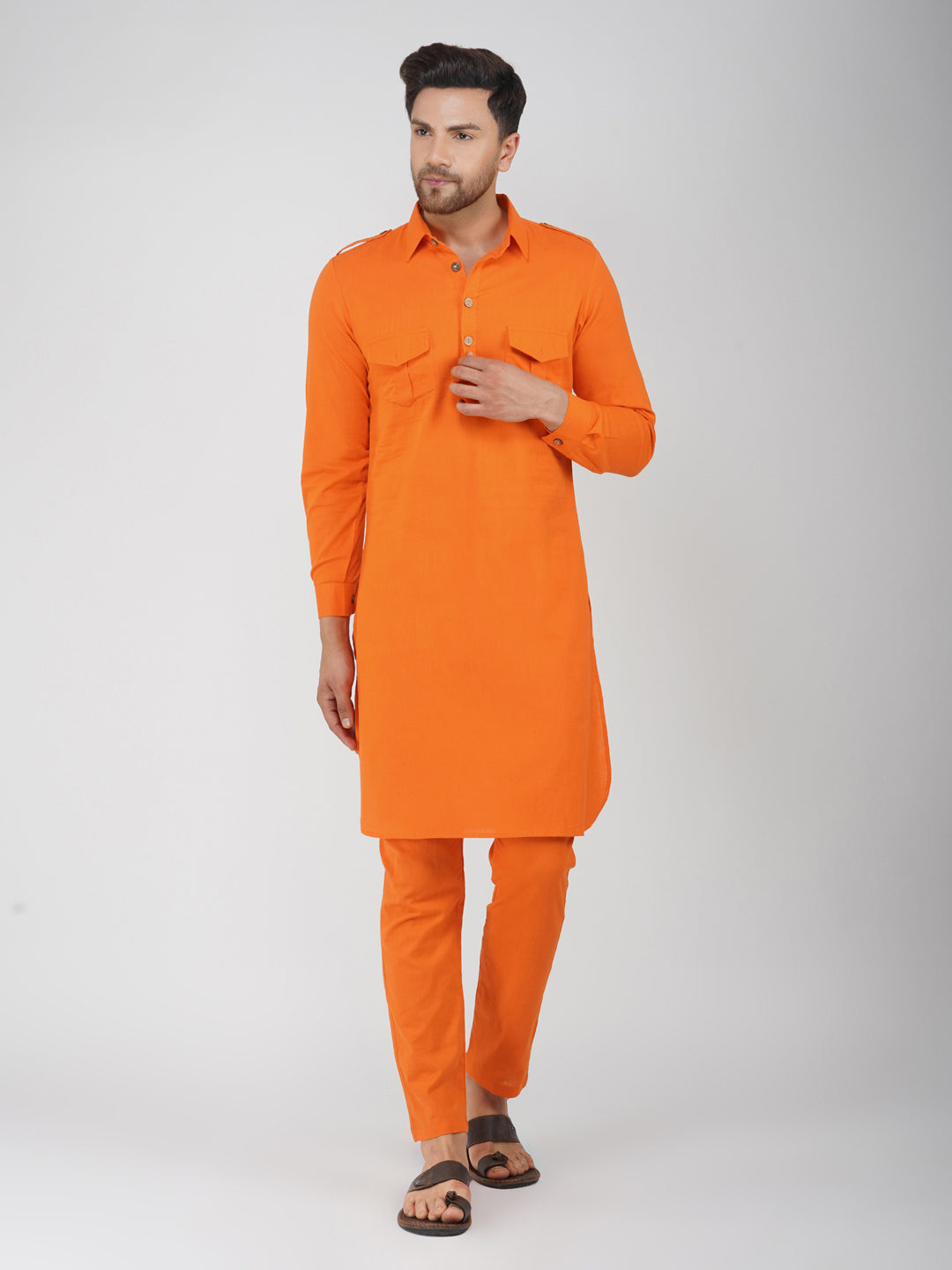 Pathani Bhgwa Kurta Pyjama Set