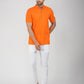 Solid Plain Half Sleeve Bhgwa Short Kurta