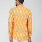 Ikkat Cotton Full Sleeve Mustard Short Kurta