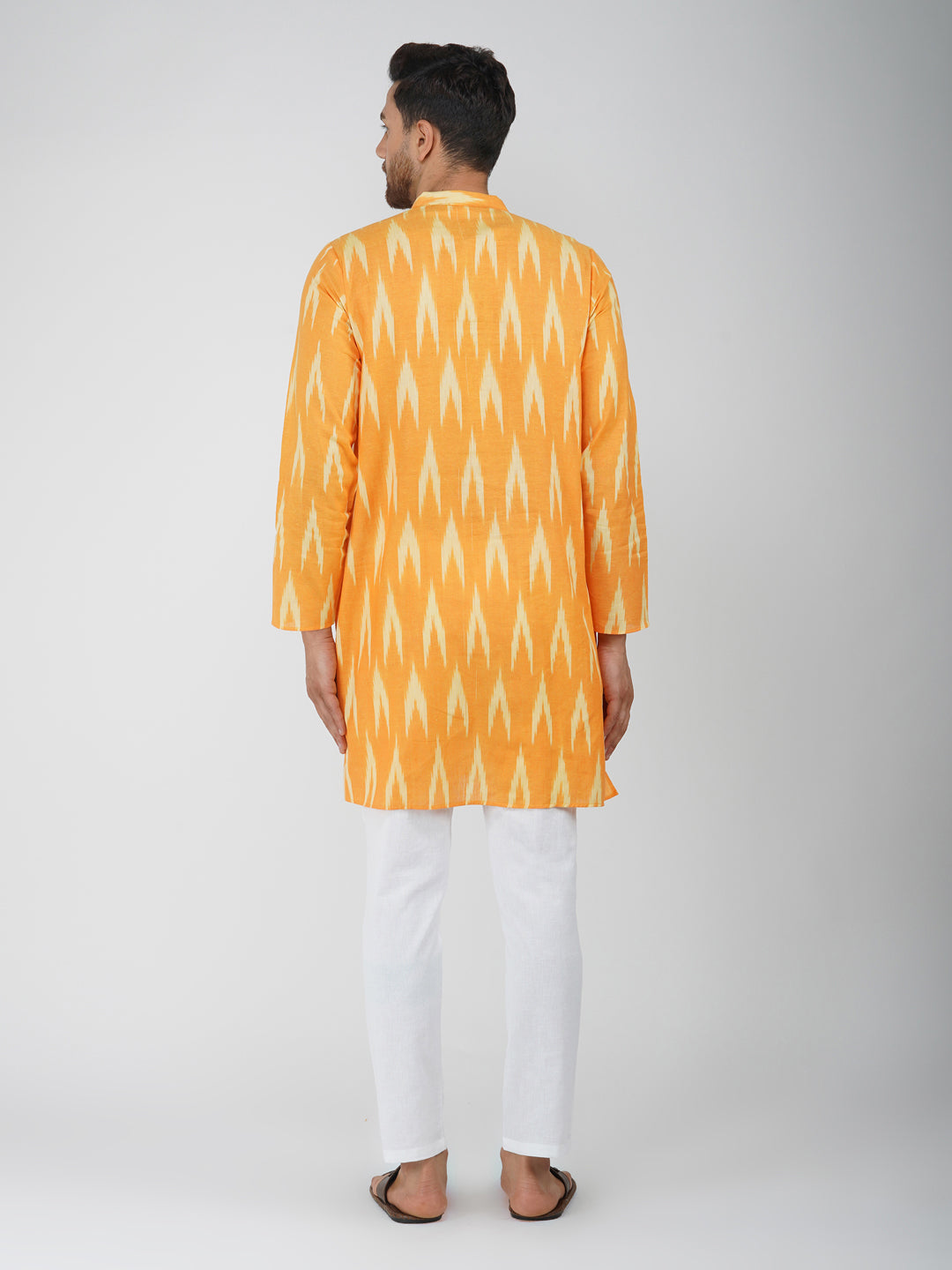 Ikkat Cotton Mustard Kurta