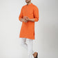 Khadi Bhgwa Kurta Pyjama Set