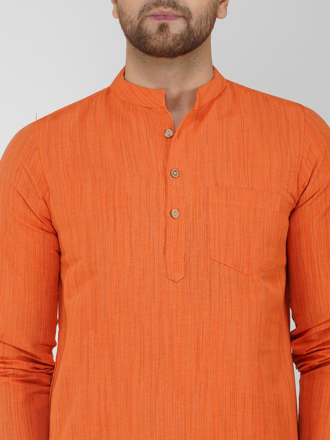 Khadi Cotton Bhgwa Kurta