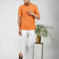 Khadi Cotton Half Sleeve Bhgwa Short Kurta