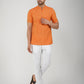 Khadi Cotton Half Sleeve Bhgwa Short Kurta