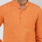 Khadi Cotton Full Sleeve Bhgwa Short Kurta