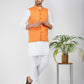 Khadi Linen Bhgwa Nehru Jacket