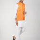 Khadi Linen Bhgwa Nehru Jacket