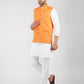 Khadi Linen Bhgwa Nehru Jacket