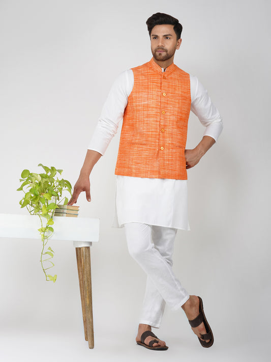 Khadi Bhgwa Nehru Jacket