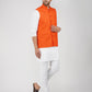 Khadi Linen Tangy Orange Nehru Jacket