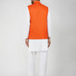 Khadi Linen Tangy Orange Nehru Jacket + White Kurta Pyjama Set